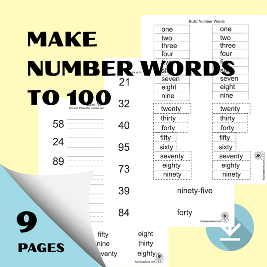 Make Number Words to 100 Activity Set