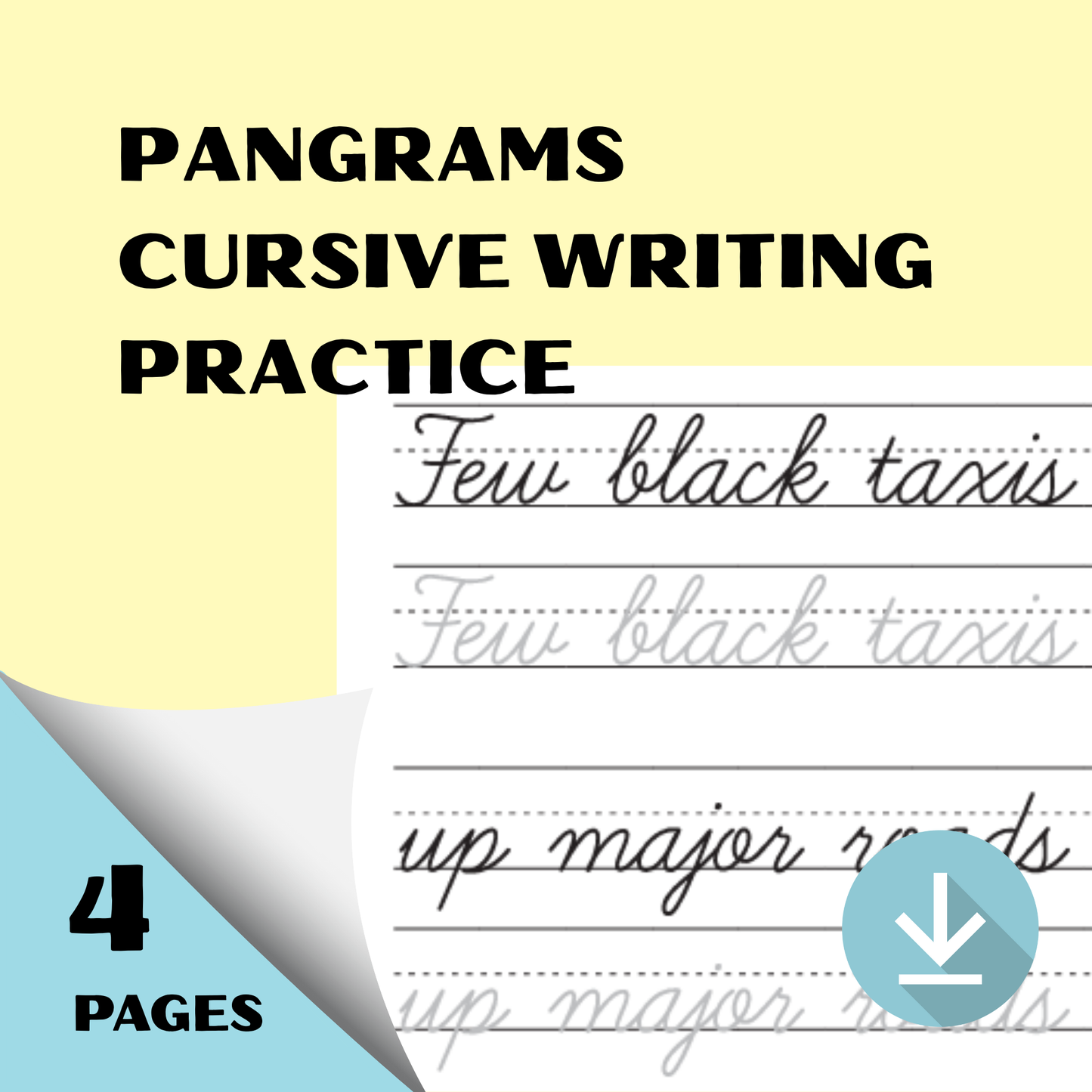 Pangrams Cursive Writing Practice