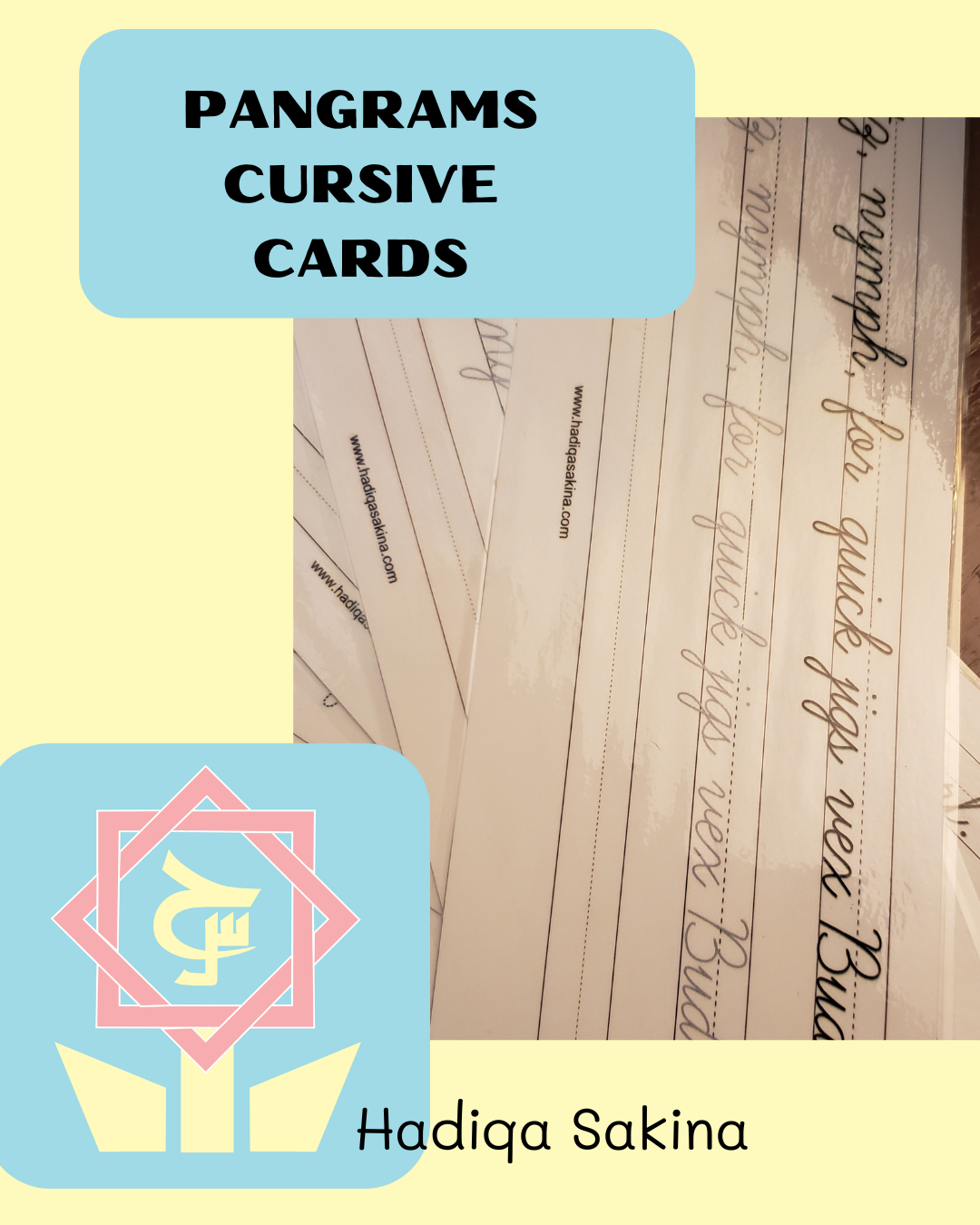 Pangrams Cursive Writing Practice Cards