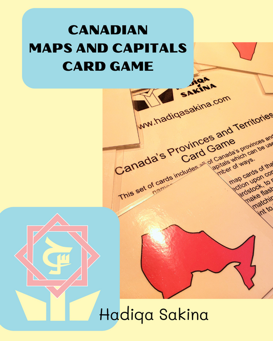 Canada Map Provinces and Territories Card Game Set