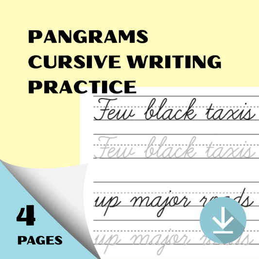 Pangrams Cursive Writing Practice