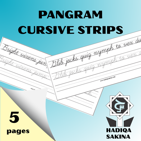 Pangrams Cursive Writing Practice