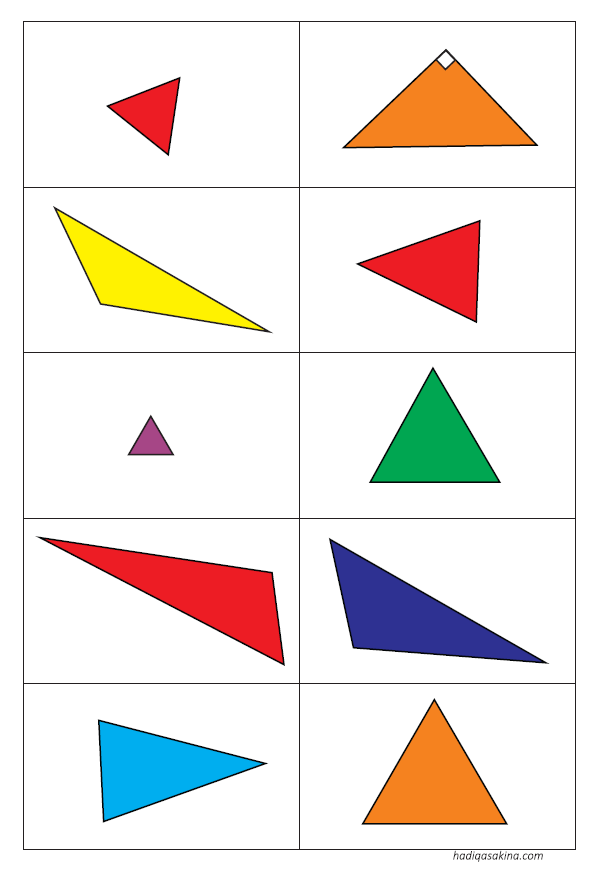 Triangles Sorting Card Set